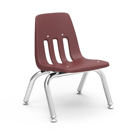 Virco 9000 Series 10" Classroom Chair, Preschool - Kindergarten with Nylon Glides - Wine Seat 9010